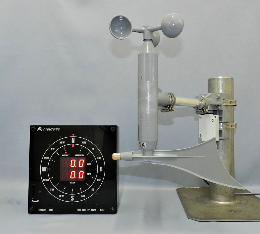 デジタル表示風向風速計・風速計 | 気象観測システムのフィールドプロ