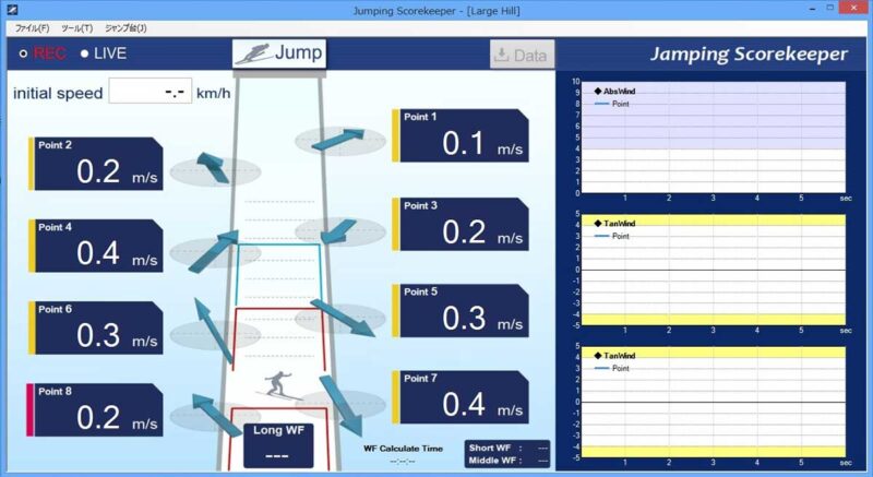 スキージャンプ台リアルタイムモニタリング